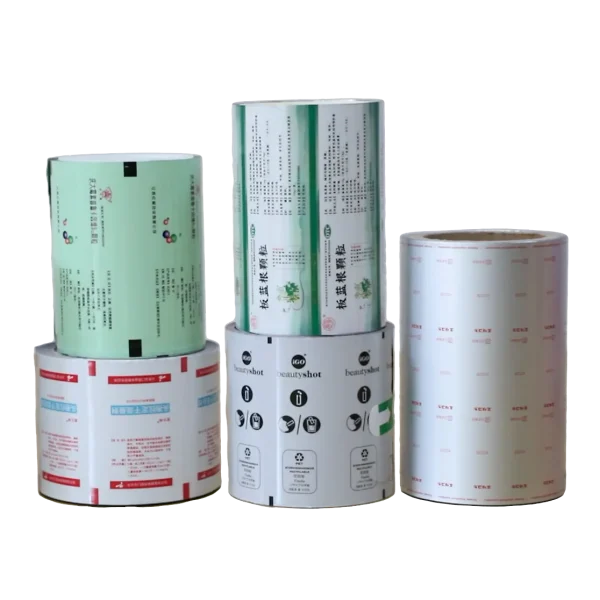 Laminated film roll used in food sachet packaging production