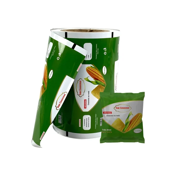 Laminated film roll for coffee and tea sachet packaging