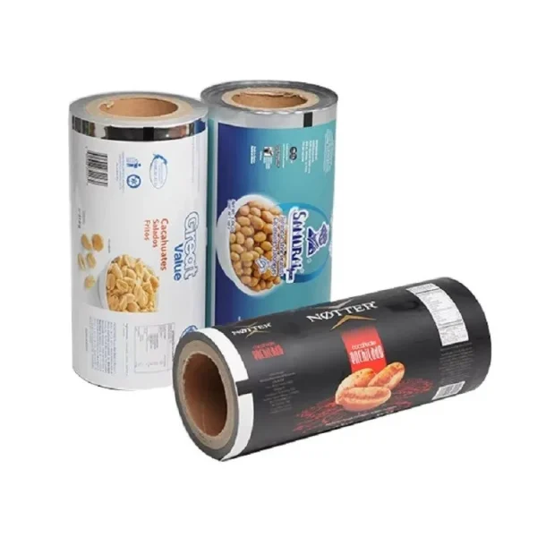 Durable snack packaging film roll for long-lasting food protection.