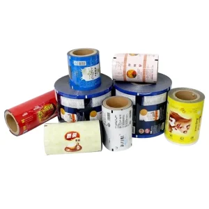 Laminated cookie packaging film roll with heat seal