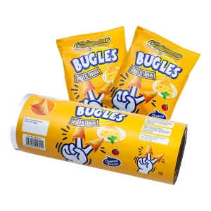 Heat-sealable foil packaging film for puffed snacks