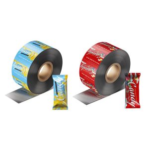 Snack and candy flexible film roll with custom print